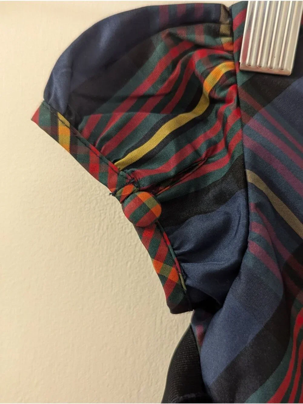 Ralph Lauren Holiday Tartan Girls Dress With Black Bow Sash & Back Buttons